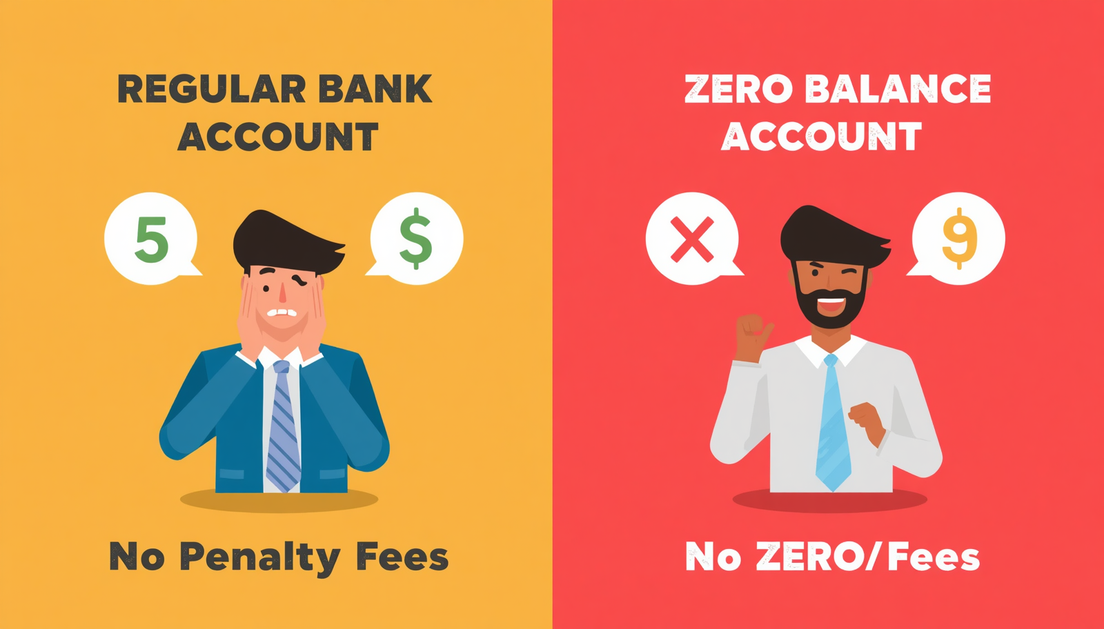 Comparison - regular account with penalty vs zero balance account with no penalty