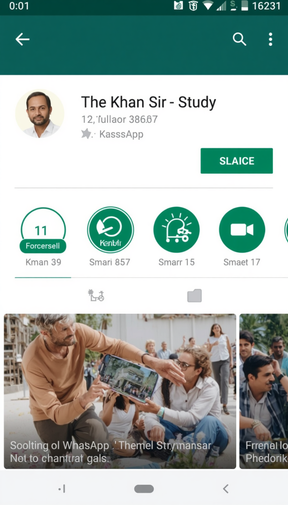 WhatsApp Channel interface - THE KHAN SIR - STUDY - follower count shown